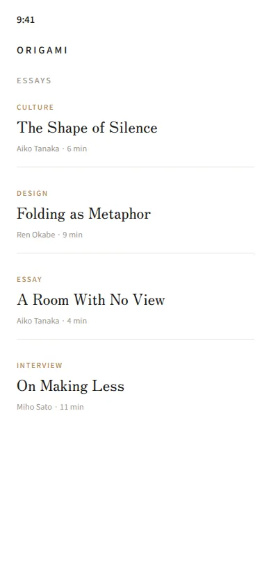 Origami — Editorial App